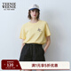 Teenie Weenie小熊短袖T恤女夏季簡(jiǎn)約休閑圓領(lǐng)刺繡T恤上衣女 檸檬黃 S (160)
