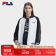 FILA 斐樂(lè )官方女士針織長(cháng)袖外套2025春季新品寬松上衣休閑拼色棒球服