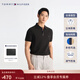 Tommy Hilfiger【透氣舒適】春夏男裝珠地網(wǎng)眼撞色門(mén)襟商務(wù)休閑短袖T恤POLO 曜巖黑BDS M (推薦：135-150斤)