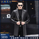 UOSO高端男士皮衣男皮夾克2025新款西裝中長(cháng)款西服風(fēng)衣外套潮劉外套男 到手價(jià)3899 M / 100～115斤