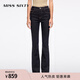 MISS SIXTY2025春季新款原色牛仔褲女高腰顯瘦修身窄版微喇叭褲 深藍短版 24