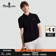 比音勒芬【抗菌涼感】夏季款男士冰感上衣短袖polo衫休閑通勤高端翻領(lǐng)T恤 07黑色 XL （110）