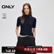 ONLY2025秋季新款舒適休閑純色半高領(lǐng)短袖修身T恤女|125401003 E39夜空藍色 L