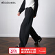 Olrain歐芮兒2025新款女裝冬季字母刺繡加厚針織褲休閑褲彎刀褲 黑色 M 160/68A/M