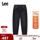 Lee商場(chǎng)同款413高腰小直腳羊毛保暖黑灰色女牛仔褲 黑灰色 26