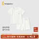 童泰（TONGTAI）嬰兒內衣套裝夏季純棉寶寶衣服兒童薄款家居服內衣短袖短褲 白色 90 cm