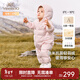 英氏（YEEHOO）兒童羽絨服秋冬納米抗菌輕薄款嬰兒羽絨服連體衣超韌絨 淺粉抱抱 90 cm-充絨量51g-建議1-2歲