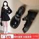 ZHR單鞋女鏡面JK學(xué)院風(fēng)厚底瑪麗珍鞋復古小皮鞋女 AH355 黑色 38 