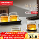 金灶（KAMJOVE）玻璃水杯耐熱小品茗杯加厚功夫茶杯茶具家居泡茶小杯帶把花茶杯 透明款 150ml 4只