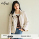 伊芙麗（eifini）蔣欣代言90白鴨絨襯衫式廓形設計輕薄夾克羽絨服2025冬新款 米駝色 S