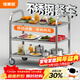 特美居不銹鋼餐車(chē) 三層大號手推大推車(chē) 食堂酒店置物餐廳商用移動(dòng)車(chē)送餐