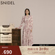 SNIDEL秋冬甜美碎花系帶收腰百褶雪紡連衣裙SWFO245033 粉米色 S （0）