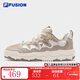 FILA FUSION斐樂(lè )潮牌BURWEED滑板生活鞋女2025蒼耳鞋休閑鞋女 奶白/水泥棕-GC 36.5