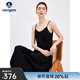 Navigare意大利小帆船女士連衣裙25春夏季新品時(shí)尚中長(cháng)裙子休閑氣質(zhì)吊帶裙 暗夜黑 M