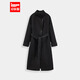 IEF/愛(ài)依服2025冬季新款韓版成熟優(yōu)雅氣質(zhì)高級感百搭呢絨長(cháng)外套 黑 均碼