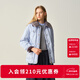 ELAND【三防面料&鵝絨】衣戀華夫餅羽絨服女時(shí)尚毛領(lǐng)外套2025冬季新款 淺藍色(51)L/Blue S /160