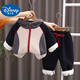 迪士尼（Disney）男童加絨套裝新款冬季兒童衛衣運動(dòng)裝嬰兒寶寶加厚洋氣兩件套冬裝 黑色 XYF245203 110 cm
