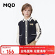 MQD童裝男童開(kāi)衫毛衣24翻領(lǐng)學(xué)院風(fēng)復古兒童針織外套潮 藏青 160cm