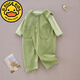 G.duck嬰兒連體衣春季薄款純棉哈衣兩件套男女寶寶長(cháng)袖哈衣爬服3-18個(gè)月 【條紋綠色】背帶褲+內搭 90 碼【建議12-18個(gè)月】