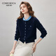 科蒙博卡2025秋冬新款女士羊毛衫開(kāi)衫外套女針織上衣 午夜藍 M