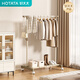 好太太晾衣架落地家用單桿可伸縮升降萬(wàn)向輪衣帽架臥室衣物收納掛衣架子 高配款-可伸縮升降/帶滑輪/有平板