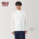 MUJI男式 起毛 半高領(lǐng)長(cháng)袖T恤  男士打底衫男款春秋男裝  AB1MUA4A 白色 L (175/100A)