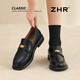 ZHR單鞋女復古編織小皮鞋2026新款平底jk樂(lè )福鞋英倫風(fēng)女鞋NU13黑色37