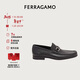 菲拉格慕（Ferragamo）男士黑色Gancini扣飾莫卡辛鞋 0642848_3E _85 新年禮物送男友