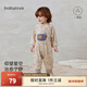 babylove【清倉】嬰兒連體衣秋冬原創(chuàng  )男女寶寶不倒絨哈衣爬服加絨保暖外出 瓷白米 80cm