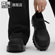 森馬男士大頭皮鞋新款厚底防滑防水厚底時(shí)尚增高米奇德比鞋馬丁靴子男 黑 42