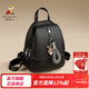 稻草人雙肩包女2026新款韓版學(xué)院風(fēng)學(xué)生書(shū)包文藝通勤背包情人節新年禮物 黑色