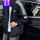阿迪達斯（adidas）三葉草外套立領(lǐng)夾克男裝女裝2025秋季新款梭織防風(fēng)休閑運動(dòng)服 JL8396黑色/雙拉鏈 L 推薦155-175斤