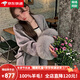 創(chuàng  )意女郎;CREATIVITY-GIRL狐貍毛雙面羊毛大衣女2024冬季高級感短款小個(gè)子羊毛呢外套高級感 高級灰（禮盒包裝+JD送貨上門(mén)） S 適合106-120斤