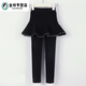 莎趣禾加絨加厚女童打底褲秋冬季小女孩裙褲假兩件寶寶保暖女童褲子外穿 黑色 加絨款 140 身高130