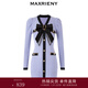 MAXRIENY財閥千金針織裙蝴蝶結小香風(fēng)連衣裙氣質(zhì)顯瘦短裙 丁香紫 L 03