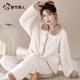 都市麗人睡衣女秋冬季柔軟舒適雪花絨可外穿暖絨保暖法蘭絨家居服女士
