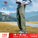 駱駝（CAMEL）加絨工裝男褲寬松直筒戶(hù)外防潑水運動(dòng)褲 J15CAYL6023 湖茶綠 L