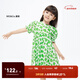 little MO&Co.童裝夏裝裙子女童純棉碎花裙兒童短袖連衣裙小女孩 翠綠色 140 140/64