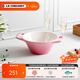 酷彩（Le Creuset）炻瓷盤(pán)創(chuàng  )意沙拉水果菜盤(pán)家用法式料理碗 17cm法式料理碗石英粉
