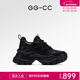 GG-CC【香草布丁】秋季潮范厚底老爹鞋女真皮運動(dòng)休閑小白鞋子G24X0211 黑色 37
