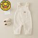 G.duck外穿嬰兒馬甲春季連體衣純棉外出服寶寶衣服春秋燈芯絨無(wú)袖背帶褲 米色 80cm