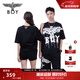 BOY LONDON【朋克涂鴉】情侶款老鷹朋克涂鴉寬松潮流T恤N01902 黑色 M