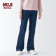 MUJI女式 彈力 牛仔 喇叭褲 (股下77cm) 女款褲子春季 藍色 22inch 155/56A