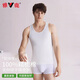 雅鹿男士背心男夏季100%棉打底衫運動(dòng)健身無(wú)袖汗衫彈力跨欄背心白2XL