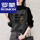 羅蒙（ROMON）半高領(lǐng)德絨長(cháng)袖秋冬新款拼接洋氣百搭顯瘦撞色打底衫上衣T恤女 灰色【時(shí)尚奶茶.】保暖德絨 2XL _【建議130-145斤】