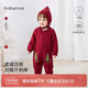 babylove寶寶連體衣針織紅毛衣秋冬保暖綿羊毛哈衣爬服嬰兒喜慶圣誕衣服