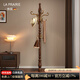 LA PRAIRIE德國品牌歐式實(shí)木衣帽架落地臥室掛衣架簡(jiǎn)約現代家用客廳衣服架子 胡桃色【加大底盤(pán)】