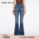 MISS SIXTY2025秋季新款牛仔褲女V型高腰修身顯瘦微喇叭褲超模褲 深藍常規 26