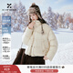 香影小香風(fēng)立領(lǐng)羽絨服女短款2025冬季新款90白鴨絨拼接小個(gè)子外套 杏色 S 155/80A/85-95斤