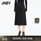 JNBY/江南布衣【商場(chǎng)同款】25冬新品半身裙綿羊毛休閑百褶裙5P0D12360 001/本黑 M